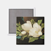 Giant Magnolias auf einem blauen Samttuch von MJ H Magnet (Vorderseite/Rückseite)