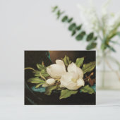 Giant Magnolias auf einem blauen Samttuch von MJ H Postkarte (Stehend Vorderseite)