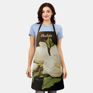 Giant Magnolias auf einem blauen Samttuch von MJ H Schürze