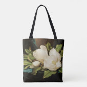 Giant Magnolias auf einem blauen Samttuch von MJ H Tasche (Rückseite)