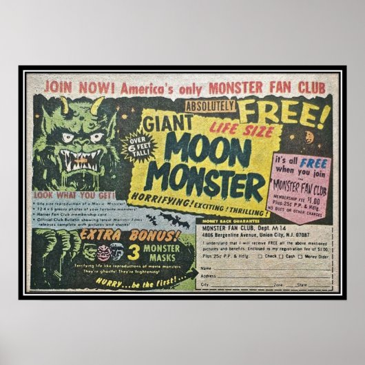 Giant Moon Monster Ad Poster (Vorne)