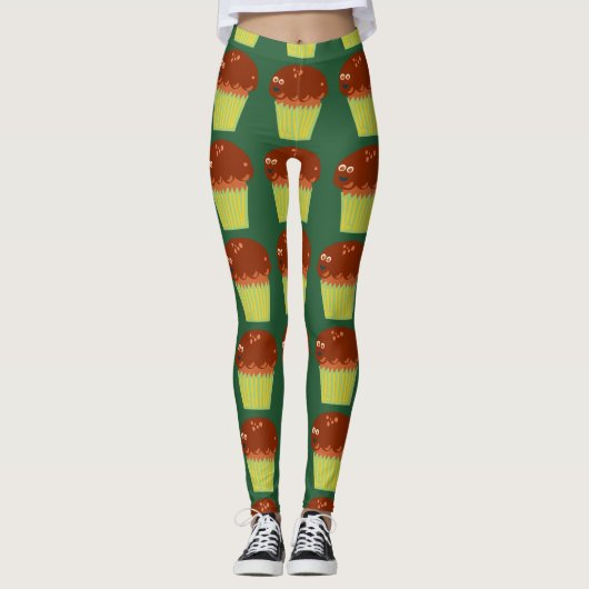 Giant Muffin Fun Cartoon Pattern Leggings (Vorderseite)