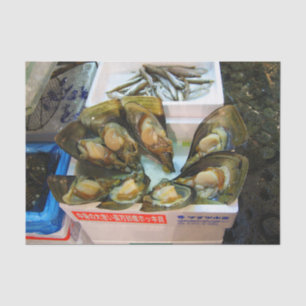 Giant Mussels Tsukiji Fish Market, Tokio, Japan Seidenpapier