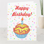 Giant Oversified Cupcake Happy Birthday Card Karte (Vorderseite)