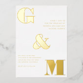 Giant Oversified Text Stylish Monogram Wedding Rea Folieneinladung (Vorderseite)