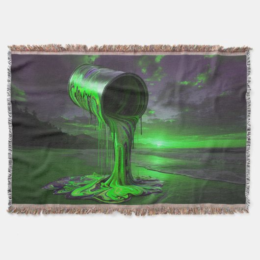 Giant Paint Can Pours Paint Onto Sunset Beach Decke (Vorderseite)