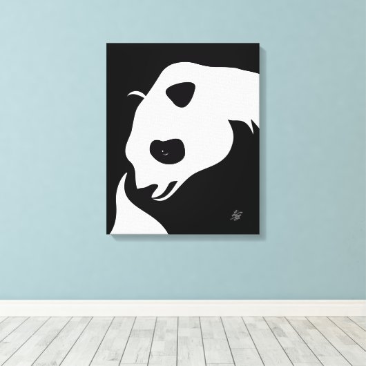 Giant Panda Abstrakt Canvas Print Leinwanddruck (Insitu (Holzboden))