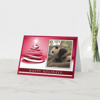 Giant Panda Bear Christmas Greeting Card Feiertagskarte