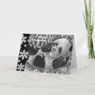 Giant Panda Cub Weihnachtskarte Feiertagskarte