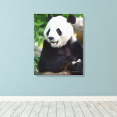 Giant Panda Eating Bamboo Leinwanddruck (Insitu (Holzboden))