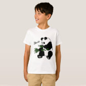 Giant Panda Eats Bamboo Name T-Shirt (Vorne ganz)