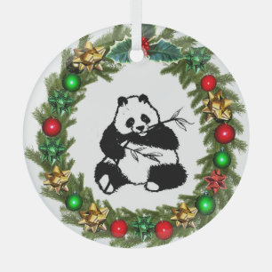 Giant Panda Glass Ornament Aus Glas