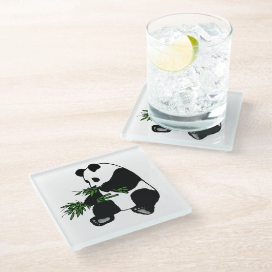 Giant Panda Glasuntersetzer (Schrägansicht)