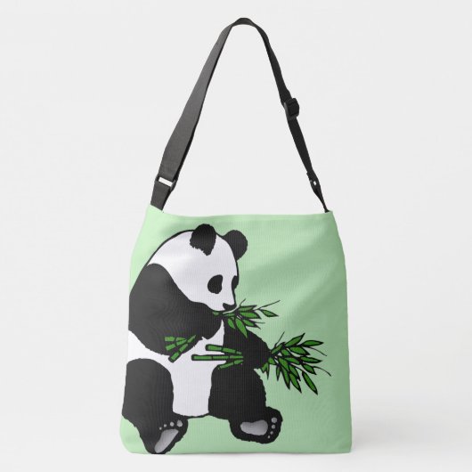 Giant Panda Green Tragetaschen Mit Langen Trägern (Rückseite)