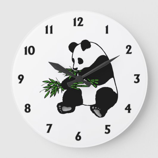 Giant Panda Große Wanduhr (Vorderseite)