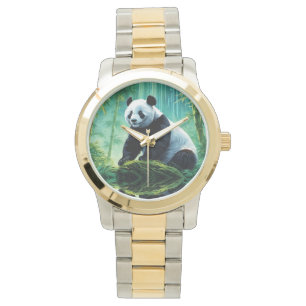 Giant Panda im Bamboo-Wald Armbanduhr