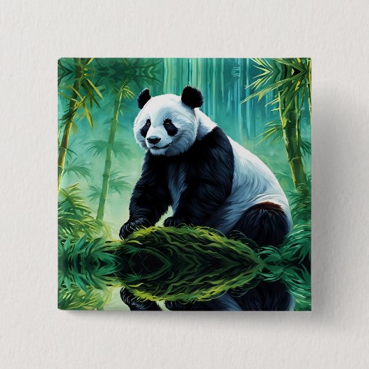 Giant Panda im Bamboo-Wald Button (Vorderseite)
