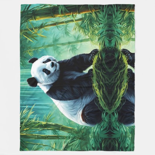 Giant Panda im Bamboo-Wald Fleecedecke (Vorderseite)