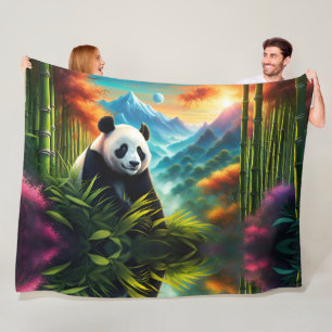 Giant Panda im Bamboo-Wald Fleecedecke