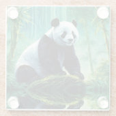 Giant Panda im Bamboo-Wald Glasuntersetzer (Rückseite)
