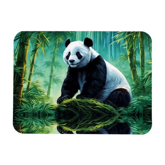 Giant Panda im Bamboo-Wald Magnet (Horizontal)