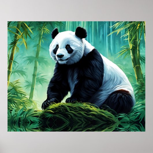 Giant Panda im Bamboo-Wald Poster (Vorne)