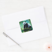 Giant Panda im Bamboo-Wald Quadratischer Aufkleber (Umschlag)