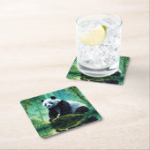 Giant Panda im Bamboo-Wald Rechteckiger Pappuntersetzer (Vor Ort)