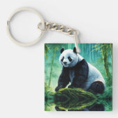 Giant Panda im Bamboo-Wald Schlüsselanhänger (Vorderseite)
