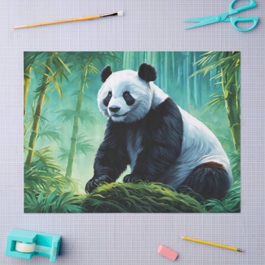 Giant Panda im Bamboo-Wald Seidenpapier (Basteln)