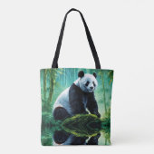 Giant Panda im grünen Bambuswald Tasche (Rückseite)