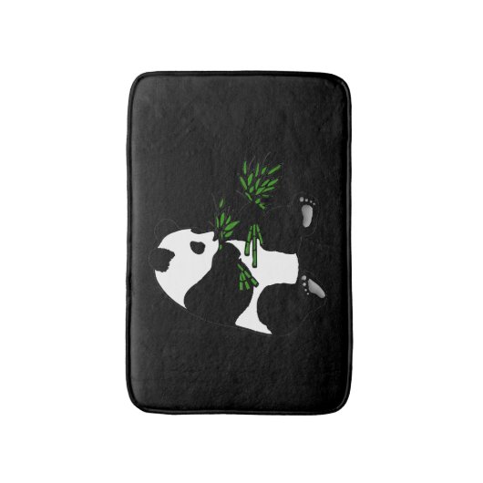 Giant Panda isst Bamboo Black Badematte (Vorderseite Vertikal)