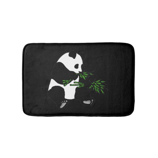 Giant Panda isst Bamboo Black Badematte (Vorderseite)