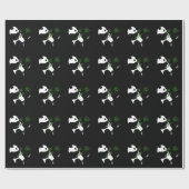Giant Panda isst Bamboo Black Geschenkpapier (Flach)
