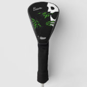 Giant Panda isst Bamboo Black Golf Headcover (Vorderseite)