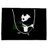 Giant Panda isst Bamboo Black Große Geschenktüte (Rückseite)