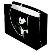 Giant Panda isst Bamboo Black Große Geschenktüte (Rückseite Schrägansicht)