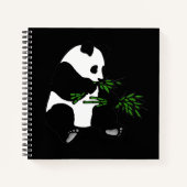 Giant Panda isst Bamboo Black Notizblock (Vorderseite)