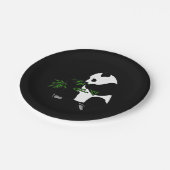 Giant Panda isst Bamboo Black Pappteller (Schrägansicht)