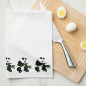 Giant Panda isst Bamboo Geschirrtuch (Viertel Falte)