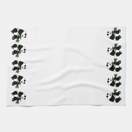 Giant Panda isst Bamboo Geschirrtuch (Horizontal)