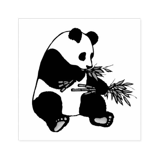 Giant Panda isst Bamboo Gummistempel (Prägung)