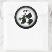 Giant Panda isst Bamboo Runder Aufkleber (Tasche)