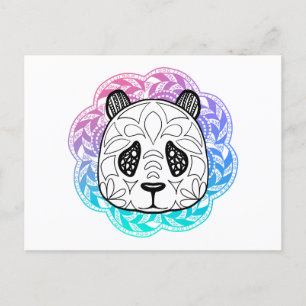 Giant Panda Mandala Postkarte