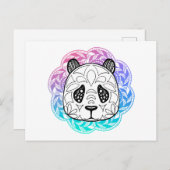 Giant Panda Mandala Postkarte (Vorne/Hinten)