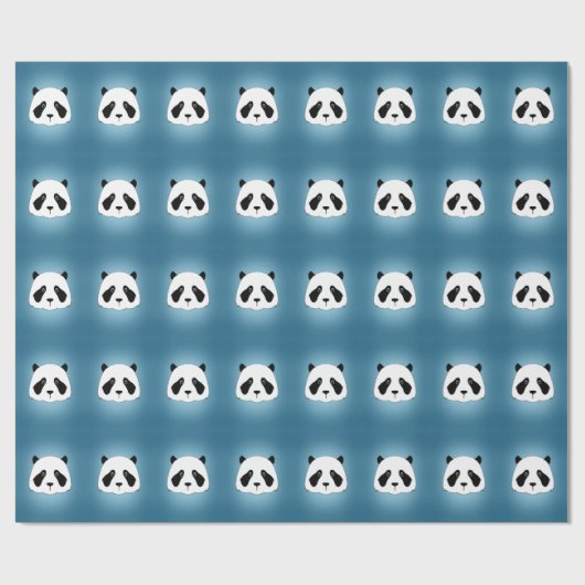 Giant Panda mit verblasstem blauen Hintergrund Geschenkpapier (Flach)