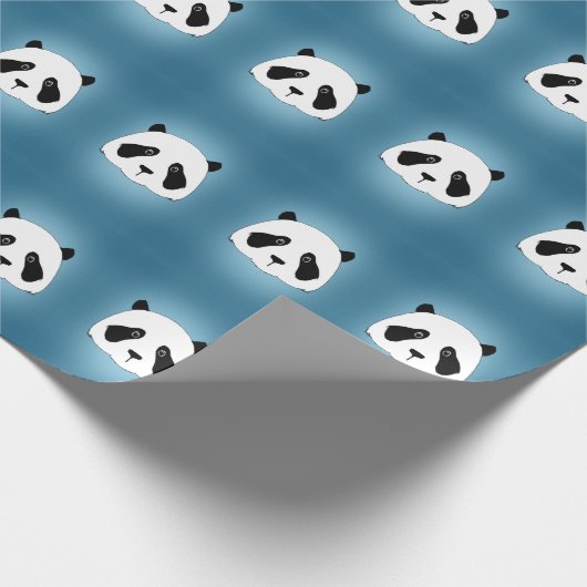 Giant Panda mit verblasstem blauen Hintergrund Geschenkpapier (Ecke)