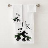 Giant Pandas Monogram Badhandtuch Set (Insitu)
