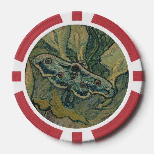 Giant Peacock Moth (1889) von Vincent van Gogh Pokerchips (Vorderseite)