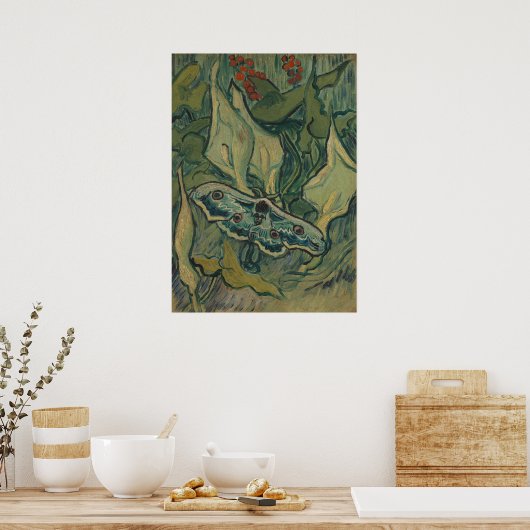 Giant Peacock Moth (1889) von Vincent van Gogh Poster (Küche)